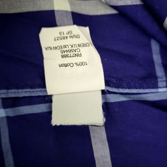 Thomas Mason For J.Crew Blue Plaid Casual Dress Shirt Slim Fit Men's L - Picture 7 of 13